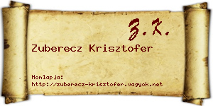 Zuberecz Krisztofer névjegykártya